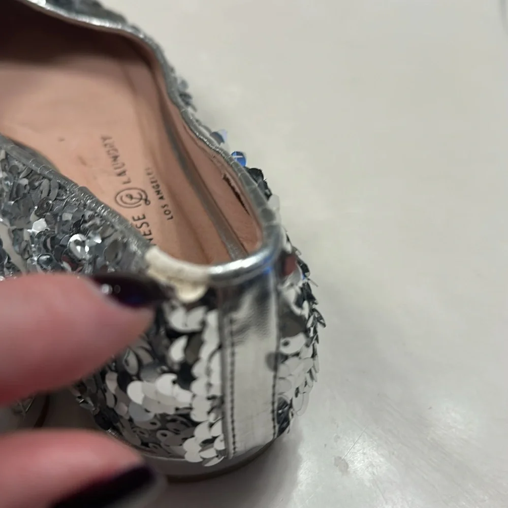 Chinese laundry silver sequin ballet flats. Size 9. - Picture 6 of 6